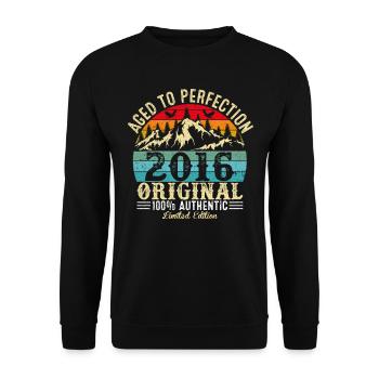 Perfekt gealtert 2016 Original - Unisex Pullover - Schwarz - Vorne - Alina (178cm) & Michal (187cm)