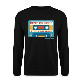 2005 Vintage Vintage Retro Cadeau D’anniversaire - Sweat-shirt Unisexe - noir - Devant - Alina (178cm) & Michal (187cm)