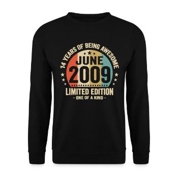 June 2009 14 years anniversary vintage gift idea - Unisex Sweatshirt - black - Front - Alina (178cm) & Michal (187cm)