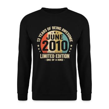June 2010 13 years anniversary vintage gift idea - Unisex Sweatshirt - black - Front - Alina (178cm) & Michal (187cm)
