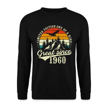 Einzigartig seiner Art seit 1960 - Unisex Pullover - Schwarz - Vorne - Alina (178cm) & Michal (187cm)