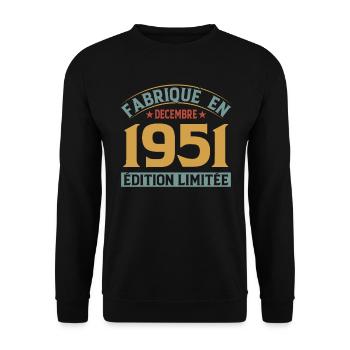 Fabriqué En Décembre 1951 Édition Limitée - Sweat-shirt Unisexe - noir - Devant - Alina (178cm) & Michal (187cm)