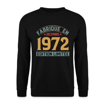 Fabriqué En Décembre 1972 Édition Limitée - Sweat-shirt Unisexe - noir - Devant - Alina (178cm) & Michal (187cm)