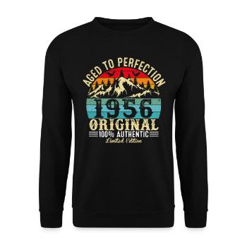 Perfekt gealtert 1956 original - Unisex Pullover - Schwarz - Vorne - Alina (178cm) & Michal (187cm)