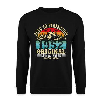 Perfekt gealtert 1952 original - Unisex Pullover - Schwarz - Vorne - Alina (178cm) & Michal (187cm)