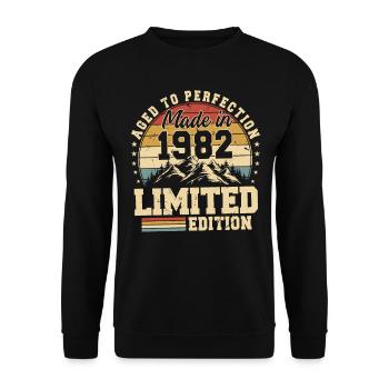 Vieilli À La Perfection Fabriqué En 1982 - Sweat-shirt Unisexe - noir - Devant - Alina (178cm) & Michal (187cm)