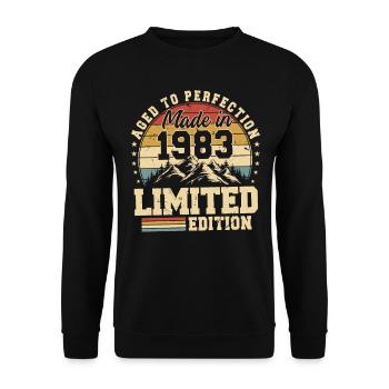 Vieilli À La Perfection Fabriqué En 1983 - Sweat-shirt Unisexe - noir - Devant - Alina (178cm) & Michal (187cm)