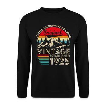 Original Vintage Établi En 1925 Anniversaire - Sweat-shirt Unisexe - noir - Devant - Alina (178cm) & Michal (187cm)