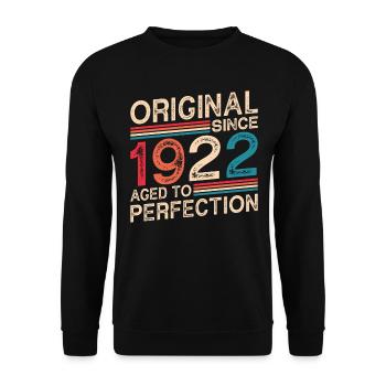 Original since 1922 Aged to perfection - Unisex Sweatshirt - black - Front - Alina (178cm) & Michal (187cm)