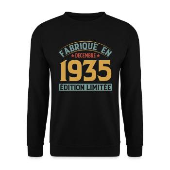 Fabriqué En Décembre 1935 Édition Limitée - Sweat-shirt Unisexe - noir - Devant - Alina (178cm) & Michal (187cm)