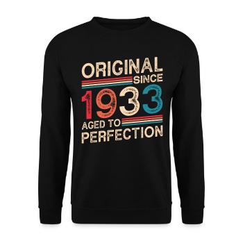Original seit 1933 Perfekt gealtert - Unisex Pullover - Schwarz - Vorne - Alina (178cm) & Michal (187cm)