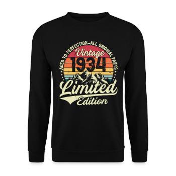Cadeau D'anniversaire Vintage 1934 Édition Limitée - Sweat-shirt Unisexe - noir - Devant - Alina (178cm) & Michal (187cm)