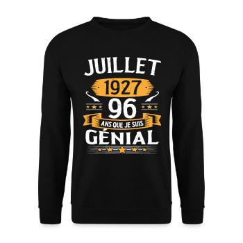 Juillet 1927 96 Ans Que Je Suis Génial Cadeau - Sweat-shirt Unisexe - noir - Devant - Alina (178cm) & Michal (187cm)