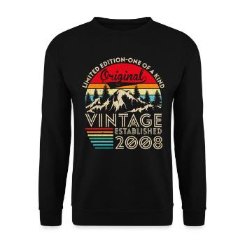 Original-Jahrgang im Jahr 2008 - Unisex Pullover - Schwarz - Vorne - Alina (178cm) & Michal (187cm)