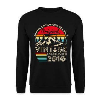 Original vintage established in 2010 anniversary - Unisex Sweatshirt - black - Front - Alina (178cm) & Michal (187cm)