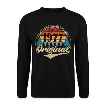 Fabriqué En 1977 Original - Sweat-shirt Unisexe - noir - Devant - Alina (178cm) & Michal (187cm)