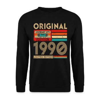 Original legendäre Hits Best of 1990 - Unisex Pullover - Schwarz - Vorne - Alina (178cm) & Michal (187cm)