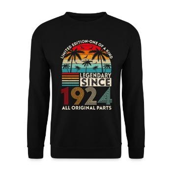 Legendary since 1924 all original parts - Unisex Sweatshirt - black - Front - Alina (178cm) & Michal (187cm)