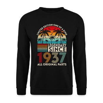 Legendary since 1937 all original parts - Unisex Sweatshirt - black - Front - Alina (178cm) & Michal (187cm)