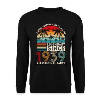 Legendary since 1939 all original parts - Unisex Sweatshirt - black - Front - Alina (178cm) & Michal (187cm)