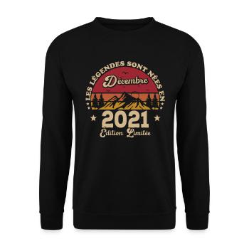 Les Légendes Sont Nées En Décembre 2021 - Sweat-shirt Unisexe - noir - Devant - Alina (178cm) & Michal (187cm)
