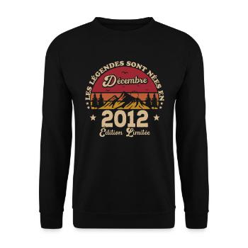 Les Légendes Sont Nées En Décembre 2012 - Sweat-shirt Unisexe - noir - Devant - Alina (178cm) & Michal (187cm)
