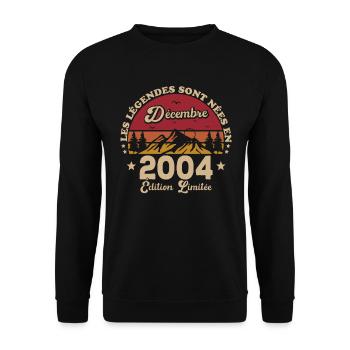 Les Légendes Sont Nées En Décembre 2004 - Sweat-shirt Unisexe - noir - Devant - Alina (178cm) & Michal (187cm)