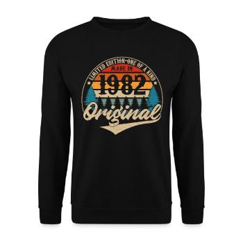 Jahrgang 1982 Original - Unisex Pullover - Schwarz - Vorne - Alina (178cm) & Michal (187cm)