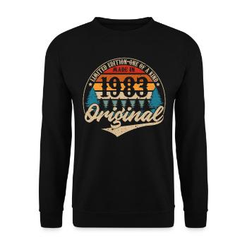 Jahrgang 1983 Original - Unisex Pullover - Schwarz - Vorne - Alina (178cm) & Michal (187cm)