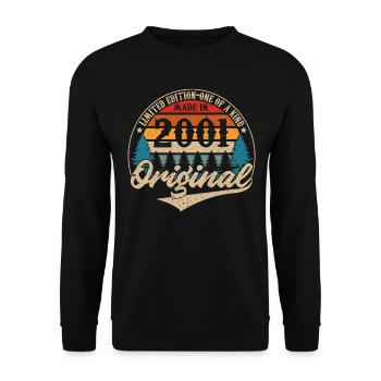 Jahrgang 2001 Original - Unisex Pullover - Schwarz - Vorne - Alina (178cm) & Michal (187cm)