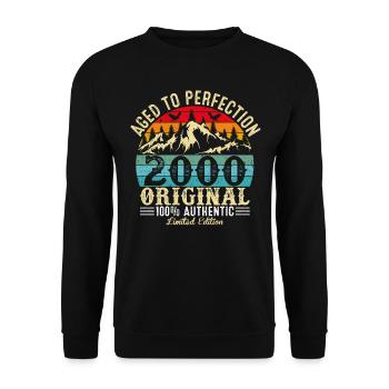 Perfekt gealtert 2000 Original - Unisex Pullover - Schwarz - Vorne - Alina (178cm) & Michal (187cm)