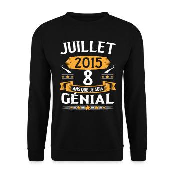 July 2015 8 years that I am awesome gift - Unisex Sweatshirt - black - Front - Alina (178cm) & Michal (187cm)