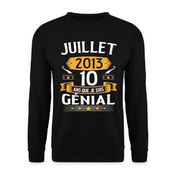 July 2013 10 years that I am awesome gift - Unisex Sweatshirt - black - Front - Alina (178cm) & Michal (187cm)