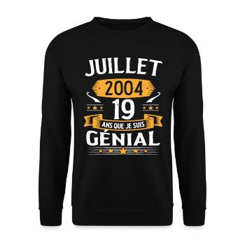 July 2004 19 years that I am awesome gift - Unisex Sweatshirt - black - Front - Alina (178cm) & Michal (187cm)