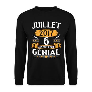 July 2017 6 years that I am awesome gift - Unisex Sweatshirt - black - Front - Alina (178cm) & Michal (187cm)