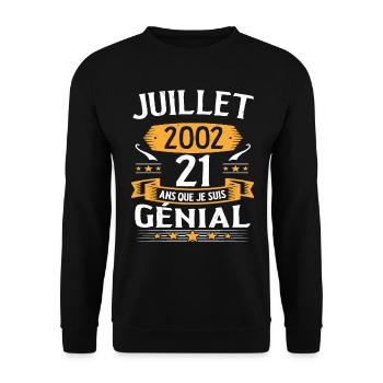 July 2002 21 years that I am awesome gift - Unisex Sweatshirt - black - Front - Alina (178cm) & Michal (187cm)
