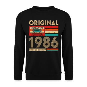 Original legendäre Hits Das Beste von 1986 - Unisex Pullover - Schwarz - Vorne - Alina (178cm) & Michal (187cm)