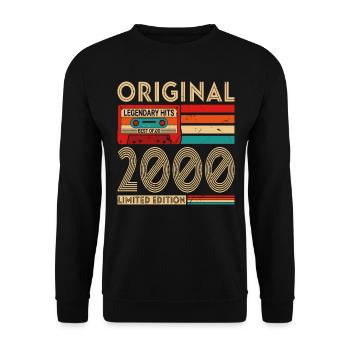 Original legendäre Hits Best of 2000 - Unisex Pullover - Schwarz - Vorne - Alina (178cm) & Michal (187cm)