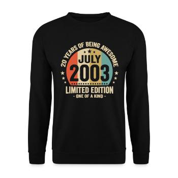 July 2003 20 Years Anniversary Vintage Gift - Unisex Sweatshirt - black - Front - Alina (178cm) & Michal (187cm)