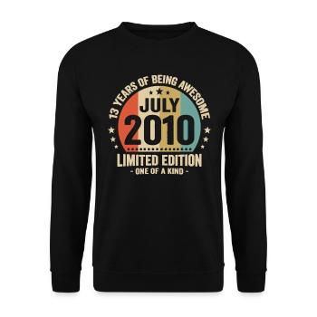 July 2010 13 Years Anniversary Vintage Gift - Unisex Sweatshirt - black - Front - Alina (178cm) & Michal (187cm)