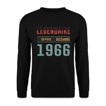 Légendaire Depuis Décembre 1966 Anniversaire - Sweat-shirt Unisexe - noir - Devant - Alina (178cm) & Michal (187cm)