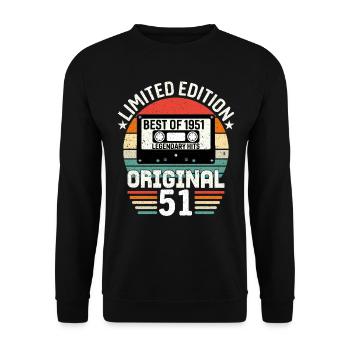 Limitierte Auflage des Besten des Originals von 1951 - Unisex Pullover - Schwarz - Vorne - Alina (178cm) & Michal (187cm)