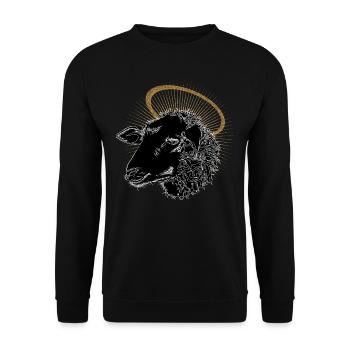 black sheep golden halo - Unisex Sweatshirt - black - Front - Alina (178cm) & Michal (187cm)