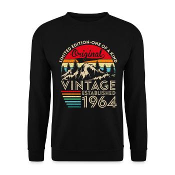 Original vintage established in 1964 anniversary - Unisex Sweatshirt - black - Front - Alina (178cm) & Michal (187cm)