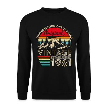 Original vintage established in 1961 anniversary - Unisex Sweatshirt - black - Front - Alina (178cm) & Michal (187cm)