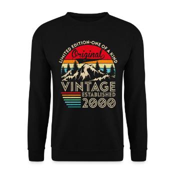 Ursprünglicher Jahrgang im Jahr 2000 - Unisex Pullover - Schwarz - Vorne - Alina (178cm) & Michal (187cm)