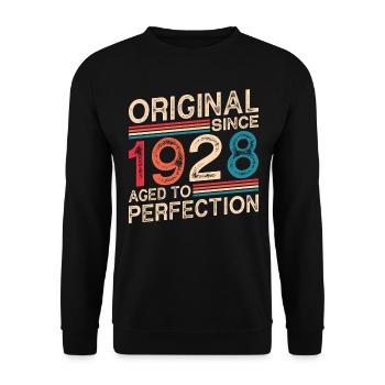 Original seit 1928 Perfekt gealtert - Unisex Pullover - Schwarz - Vorne - Alina (178cm) & Michal (187cm)