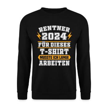 Pensionär 2024 Geschenk Pensionierung Geschenkidee - Unisex Pullover - Schwarz - Vorne - Alina (178cm) & Michal (187cm)