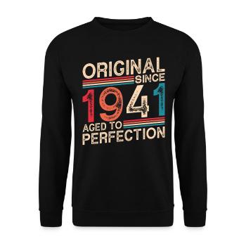 Original Depuis 1941 Vieilli À La Perfection - Sweat-shirt Unisexe - noir - Devant - Alina (178cm) & Michal (187cm)