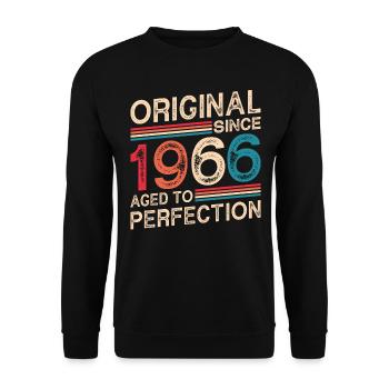 Original Since 1966 Aged To Perfection - Unisex Sweatshirt - black - Front - Alina (178cm) & Michal (187cm)